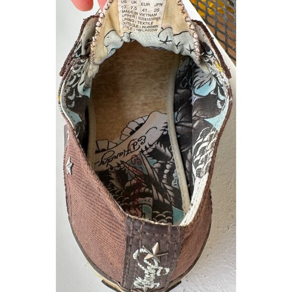 Ed Hardy Born Free Brown Leather Sneakers Adult Unisex/Women Size 10 (READ) - Picture 16 of 16